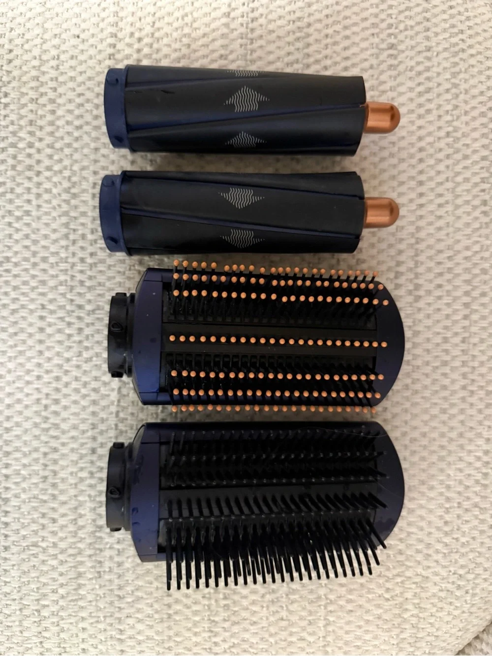 Women’s Dyson Styling Brush/ curling rod  Set - attachments only Navy and Copper